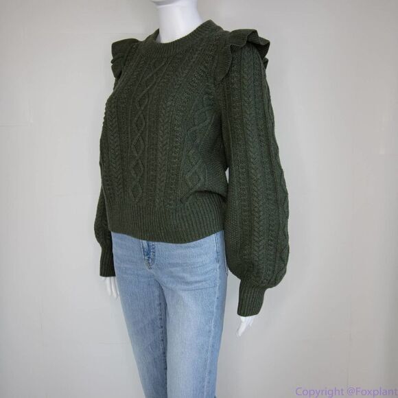 NEW Madewell Hollydene Ruffle-Shoulder Pullover Sweater, women's size XL - Picture 4 of 16